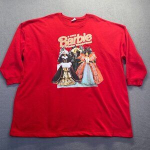 Barbie Women's Sleep Dress‎ and Cozy,Size 3XL Red,Preppy,3/4 Sleeve